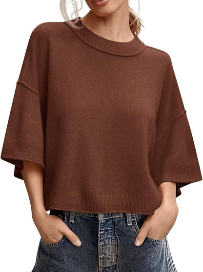 Womens Short Sleeve Knit Top