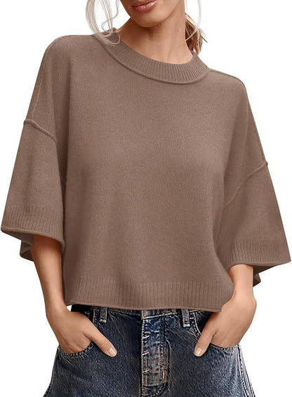 Womens Short Sleeve Knit Top