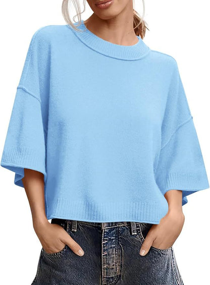 Womens Short Sleeve Knit Top