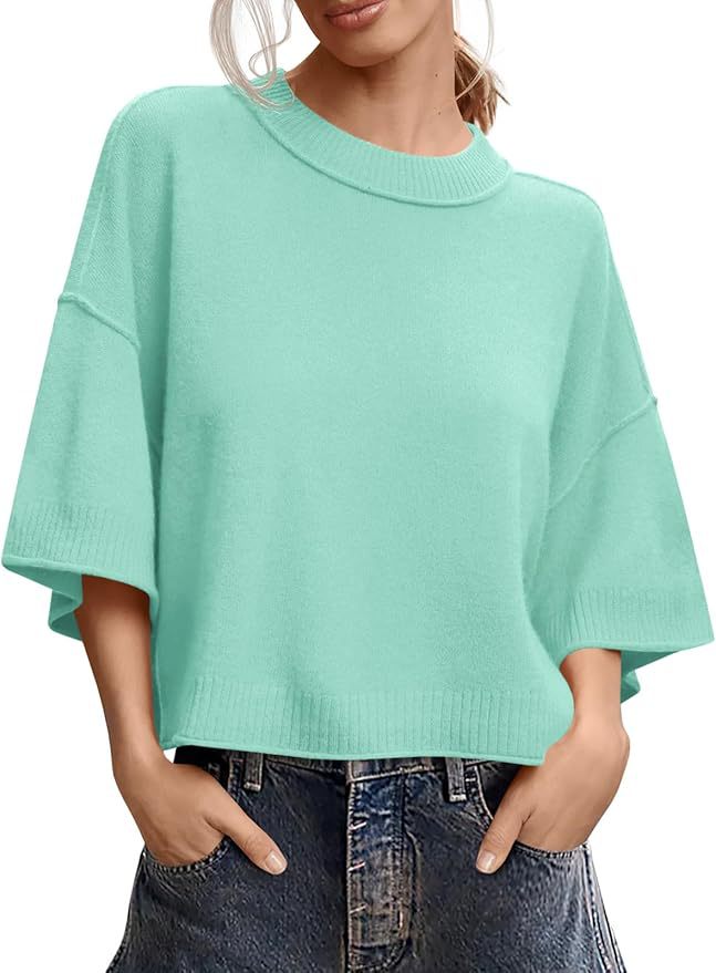 Womens Short Sleeve Knit Top